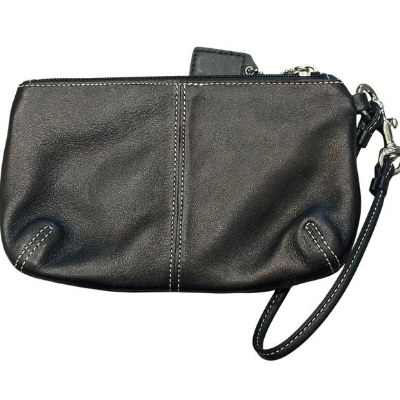 Coach Vintage Legacy Black Leather Turnlock Wristlet Wallet Bag Y2K Going Out - Picture 2 of 10